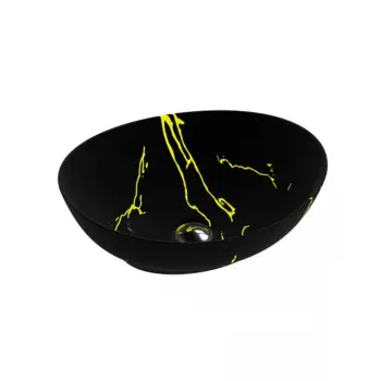 Umywalka nablatowa Lavita Zefir 41x34 - Czarny marmur